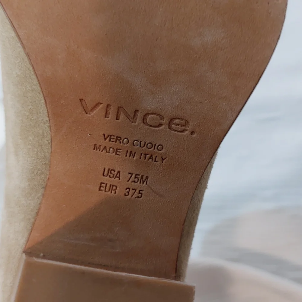 Vince Taupe Suede Ankle Booties Size 7.5